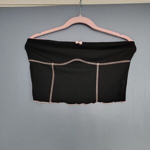Black Tube Top with Pink Trim